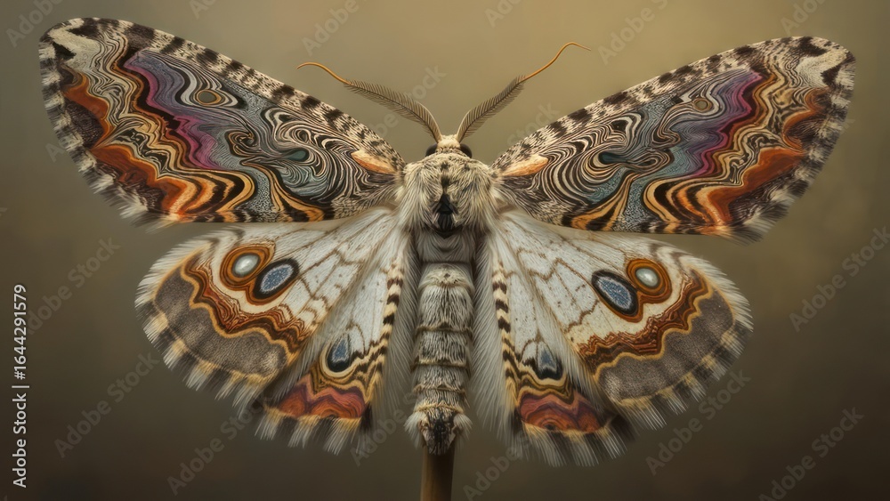 Obraz premium Ornate moth with intricate wings