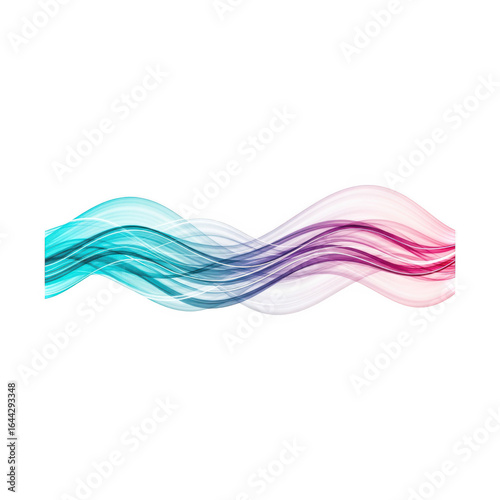 Wallpaper Mural Abstract wavy brush stroke with teal and pink hues isolated on transparent background Torontodigital.ca
