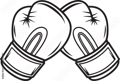 Line art of boxing gloves illustration