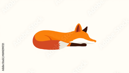 Geometric Fox Stares Intently with Abstract Background

