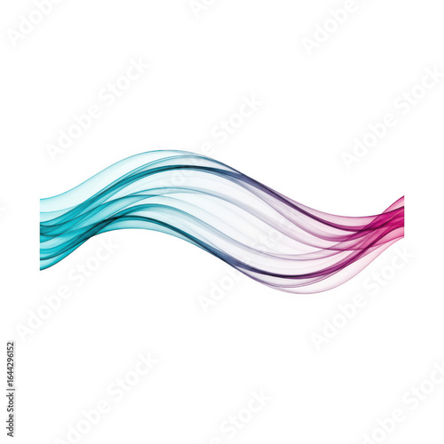 Wallpaper Mural Abstract wavy brush stroke with teal and pink gradient isolated on transparent background Torontodigital.ca