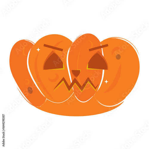 Isolated halloween spooky jack-o-lantern character Vector