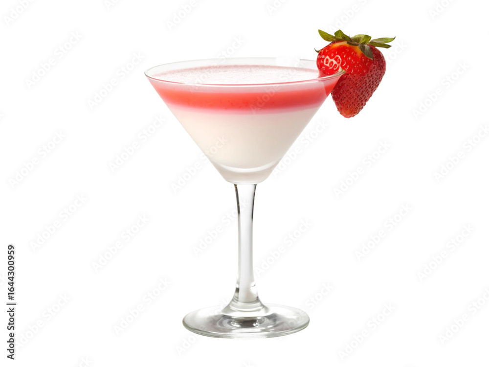 cocktail with strawberry and cherry cocktail with strawberry and cherry