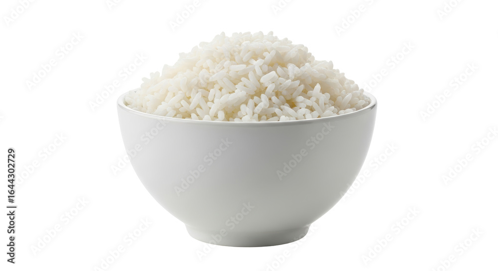 Isolated Bowl of Cooked White Rice Isolated Bowl of Cooked White Rice