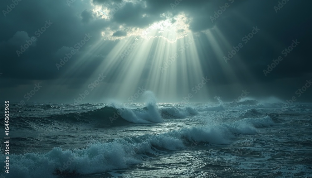 Fototapeta premium Stormy Sea with Dramatic Waves