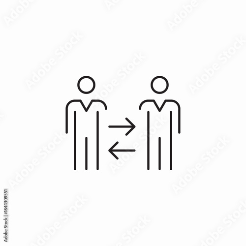two way interaction icon sign vector