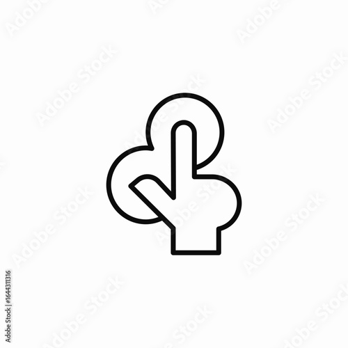 finger interact icon sign vector