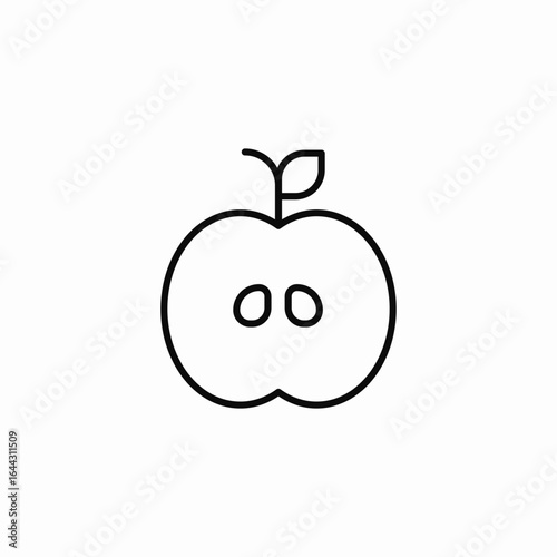 line apple icon sign vector
