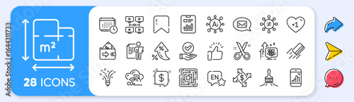Discrimination, Maze and Co2 gas line icons. Interest rate, AI generate, Inflation icons. Pack of Approved checkbox, Inspiration, Payment message icon. Vector