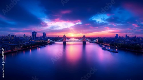 London Tower Bridge Sunset Timelapse