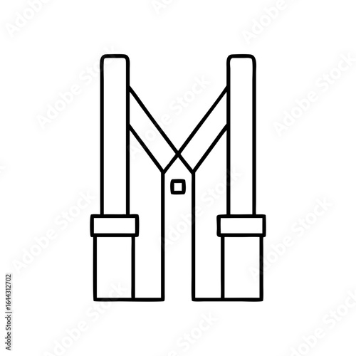 Vector icon of suspenders in minimalist style