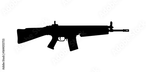Minimal L85A2 Bullpup Rifle Side View Flat Vector Illustration