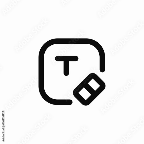 text eraser icon sign vector