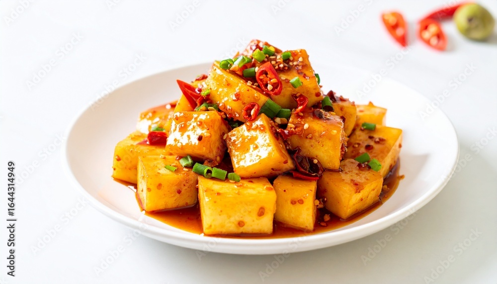 Tahu Goreng Fried Tofu with Sweet Soy Sauce. Traditional Indonesian Food Tahu Goreng Fried Tofu with Sweet Soy Sauce. Traditional Indonesian Food