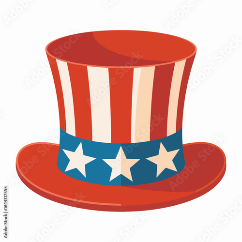 Uncle sam hat with red white and blue stripes and stars