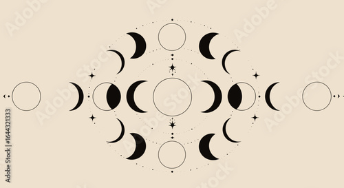 Moon Phases Line Doodle