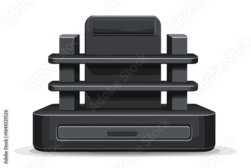 Stylish Black Document Organizer with Multiple Compartments for Office Use