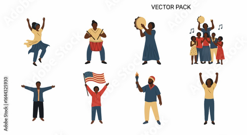 Diverse Group of People Celebrating with Music, Dance, and Patriotism, Ideal for Illustrating Cultural Events, Community Gatherings, and National Celebrations