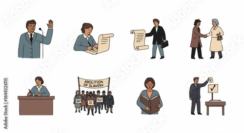 Historical Civil Rights and Legal Advocacy Illustrations for Educational Materials and Commemorative Projects Honoring Justice and Equality