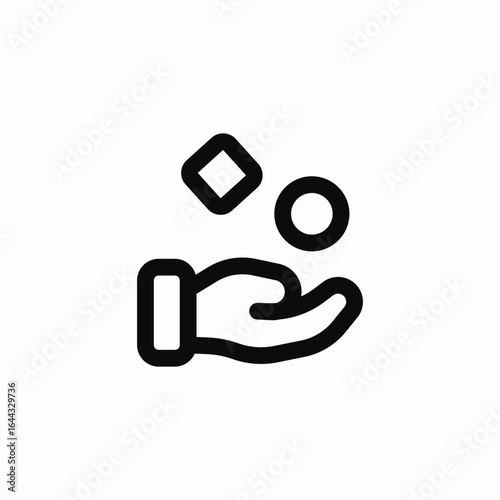 hand coins icon sign vector