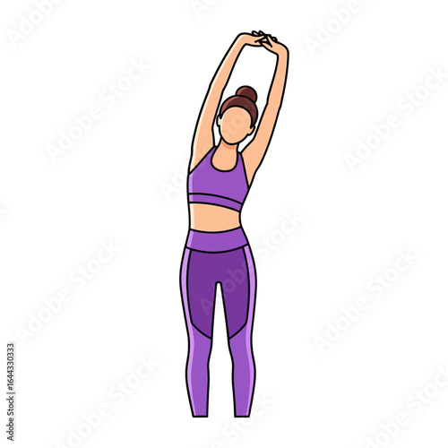 Woman performing a side bend exercise, fitness and well-being