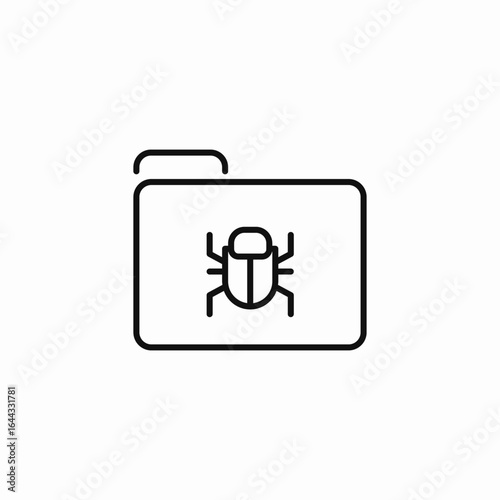 folder bug detected icon sign vector