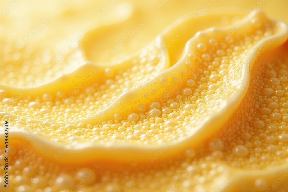 Fototapeta premium Creamy, frothy beverage surface with tiny bubbles , macro, delicious