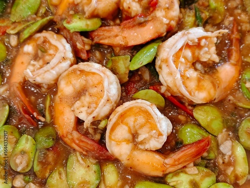 Green stink beans stir-fried with shrimp paste