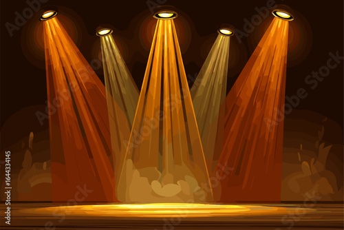 Dynamic Stage Lighting with Four Spotlights for Performances and Shows