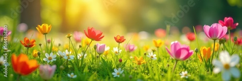 Vibrant spring blooms carpet sun-drenched meadow , blossom, purple, crocus