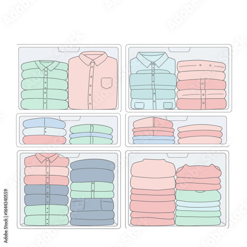 Organized Closet Clothing Storage and Folding Techniques