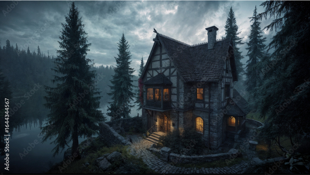 Fototapeta premium haunted house in the woods