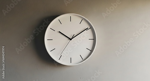 Wallpaper Mural White clock time wall minimal design home Torontodigital.ca