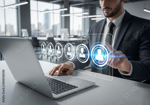 Human-Centric HR Tech: Streamlining Candidate Selection, Suitable for HR software demos, SaaS product brochures, or corporate presentations on modernizing recruitment processes