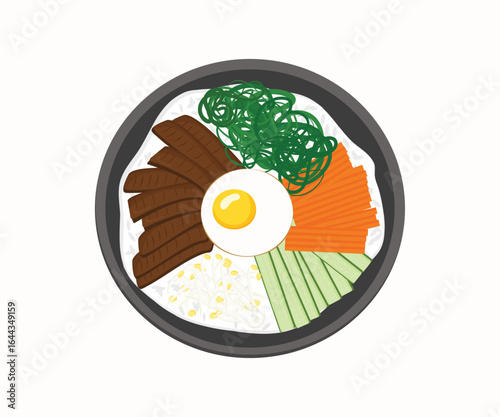 Bibimbap Korean Food Vector Illustration