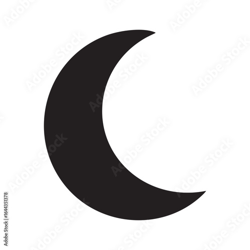 Crescent moon silhouette for night design