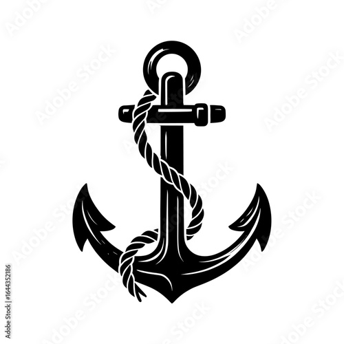 Classic Nautical Anchor Design with Rope Detailing for Maritime and Coastal Themes