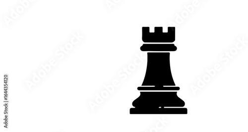 Object isolated black rook chess piece vector illustration strategic game element for board game design and strategy icon vector