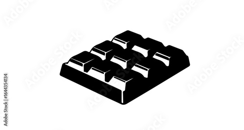 Object isometric view of a chocolate bar piece food dessert sweet treat confectionery snack cocoa indulgence blocky design vector