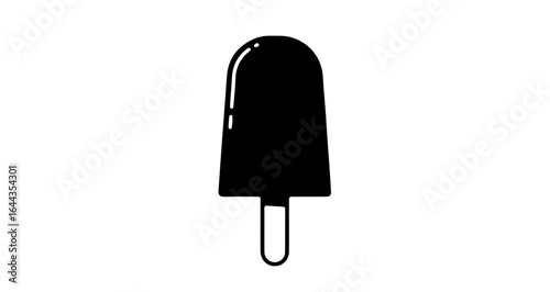 Object black popsicle ice cream vector illustration summer treat dessert frozen snack sweet food isolated graphic design vector