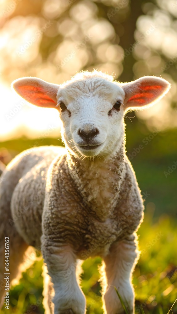 Obraz premium A lamb in the sunlight