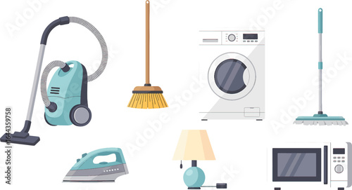 vector of home appliances and furniture