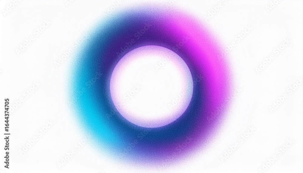 abstract grainy gradient blurred glowing ring on white background blue and purple noise texture effect abstract grainy gradient blurred glowing ring on white background blue and purple noise texture effect