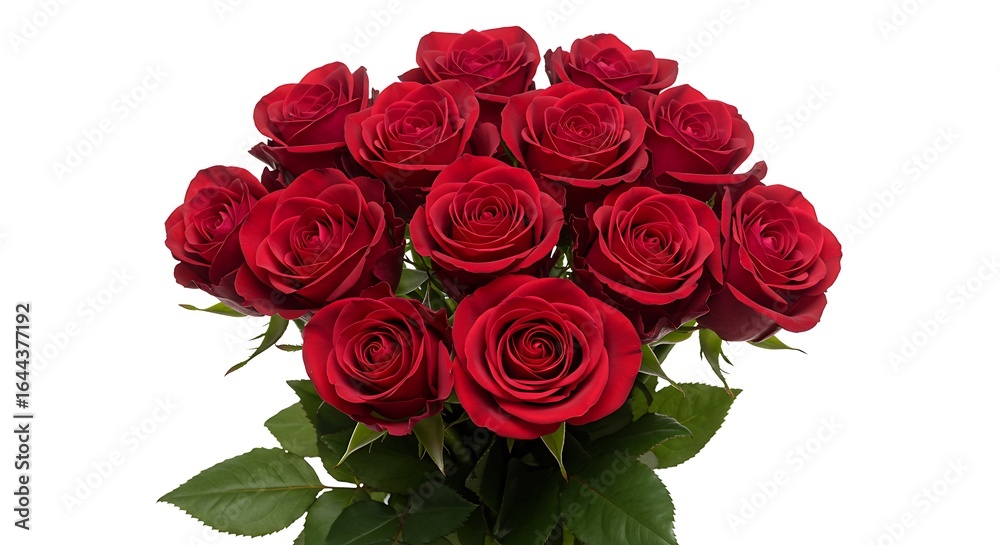 Fototapeta premium Crimson Rose Bouquet: Elegant Floral Arrangement