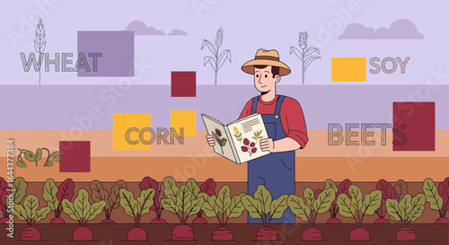 Farmer cultivating crops, blending tradition with knowledge for a vibrant agricultural future