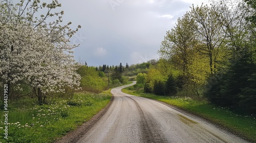 A road with trees and a road sign