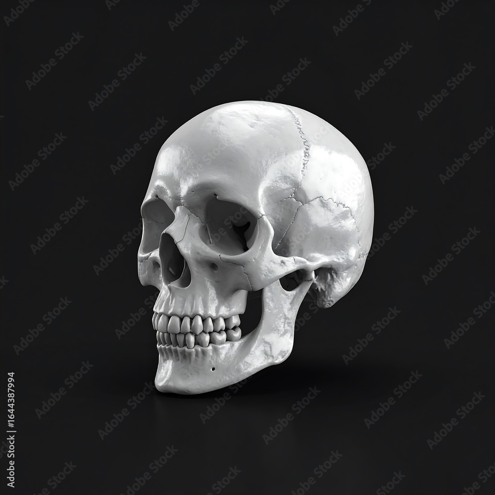 Naklejka premium 3D model of a human skull