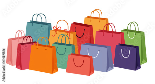 Colorful Shopping Bags Collection: Assorted Paper Bags with Handles