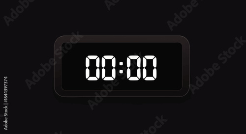 Digital Clock Displaying Midnight: White Digits on Black Screen