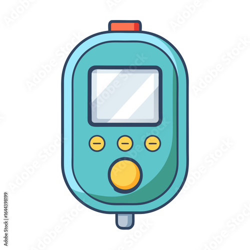 Medical Diabetes Device Vector Icon